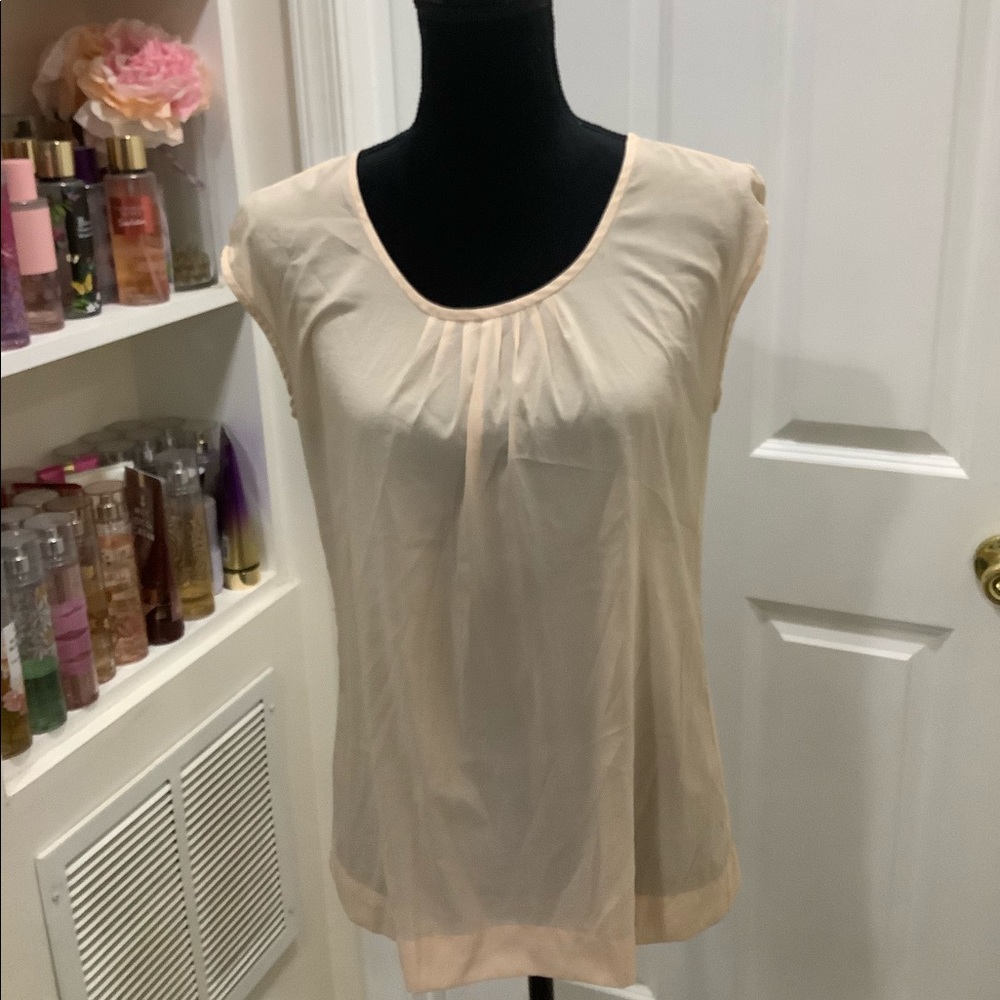 Sheer Pleated Detail Tank Blouse